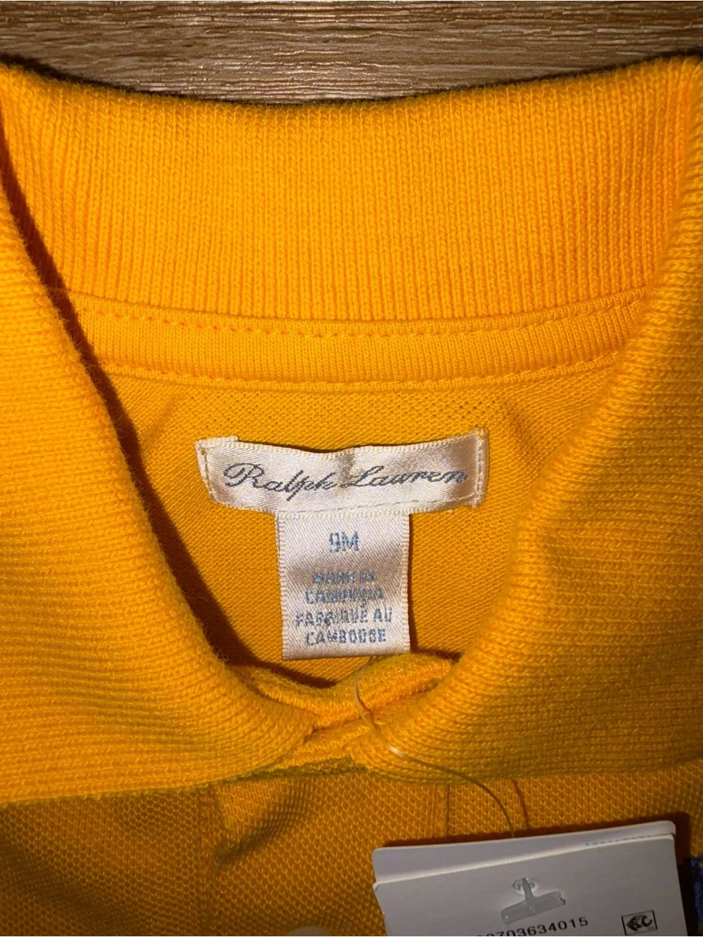 Infant Toddler Kids Ralph Lauren Gold Long Sleeve Polo Size 9M New